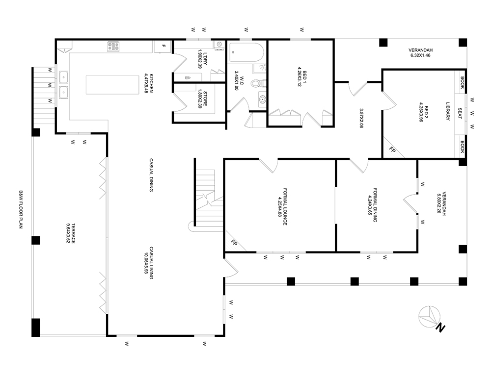 After-Black & White Floor Plan